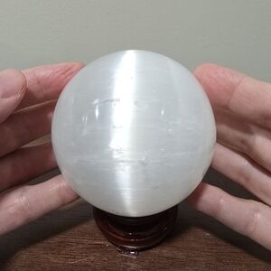 1.4 lbs Selenite Crystal Sphere #D 80mm
